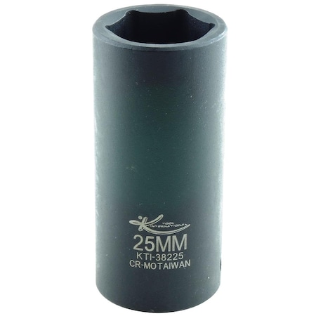 K-Tool International 1/2" Drive Impact Socket black oxide, Deep, 6 pt., 1/2"Drive, 25mm KTI-38225
